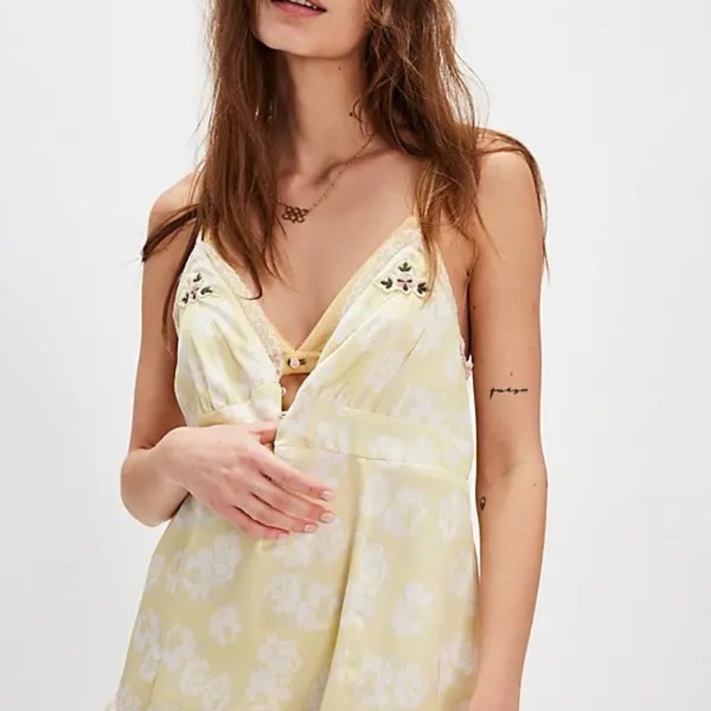 Free people intimately night special cami in lemon custard